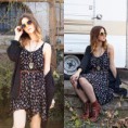 vestit negre floral
